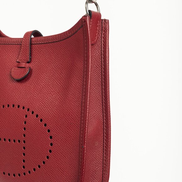 Hermes Evelyne TPM Rouge Grenat Taurillon Clemence Leather Shoulder Bag - Picture 9 of 15